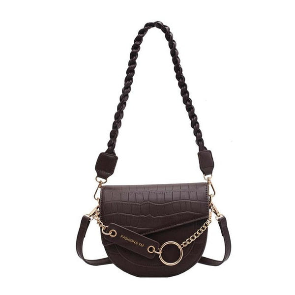 Croc Pattern Rope Strap Bag