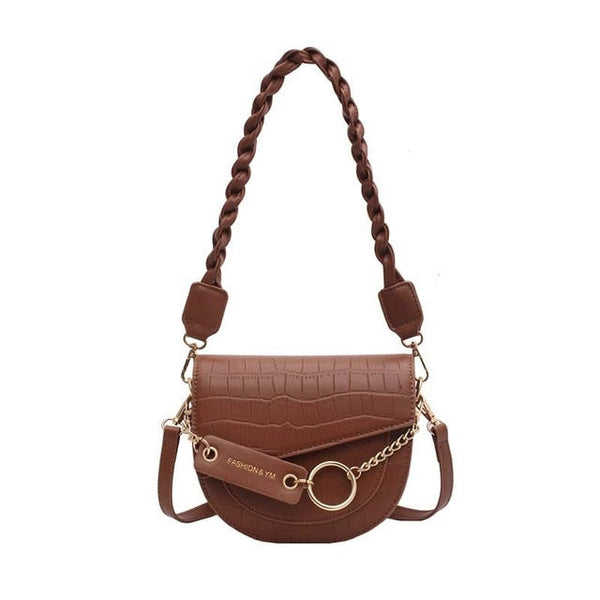 Croc Pattern Rope Strap Bag