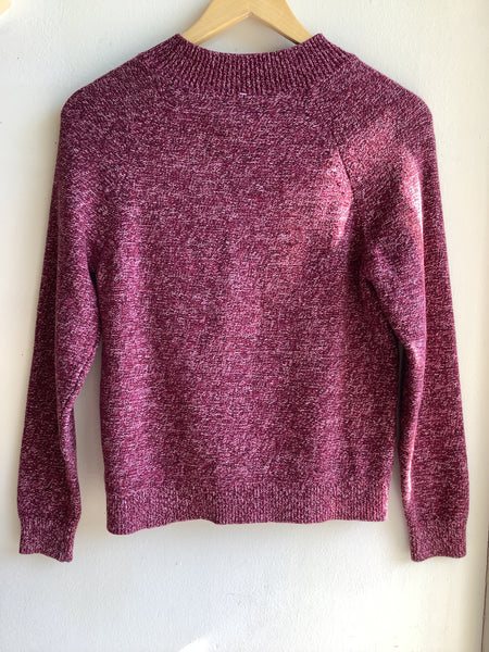 Vintage Marled Cranberry Knit Sweater
