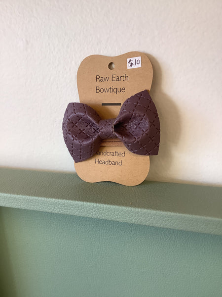 Raw Earth Bowtique Purple Leather Headband