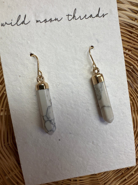 Wild moon Threads Marble Crystal Earrings