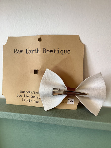Raw Earth Bowtique Red Leather Paisley print bow tie