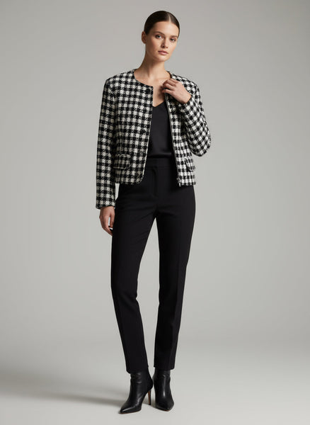 Vintage Bianca Black& White Houndstooth Cropped Blazer