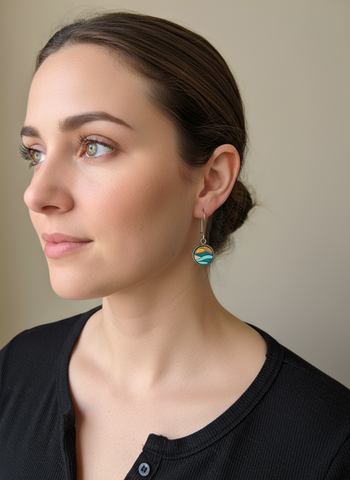 Blue Sunset Dangle Silver earring- Sick Chick ( Revelstoke, BC)