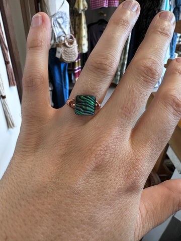 Copper Wire Deep Sea Abalone Ring