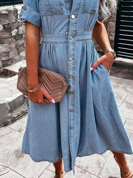 Button-Down Denim Dress with practical styling and dependable silhouette control.