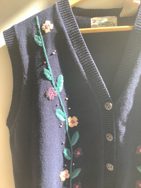 Vintage 90s Sears Traditional Country Collection Knit Vest