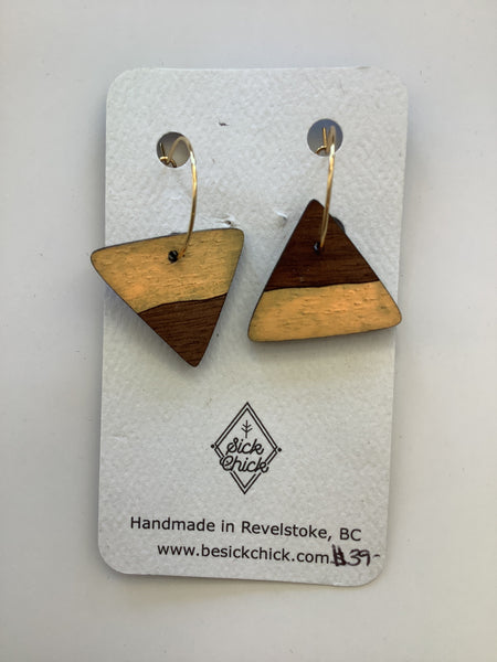 Two Toned Triangle Earring - Sick Chick (Revelstoke, BC)