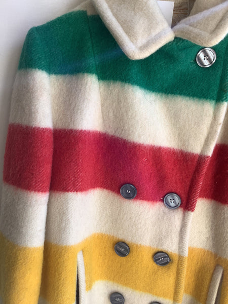 Vintage Hudson Bay Company Point Blanket Coat- Made In Canada