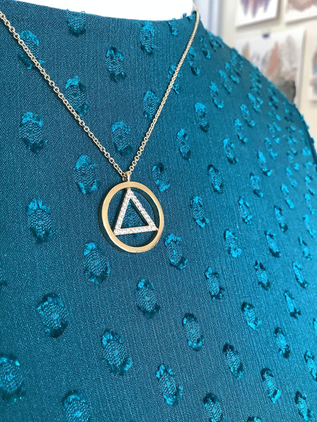 Standout Boutique Triangle Circle Gold Necklace