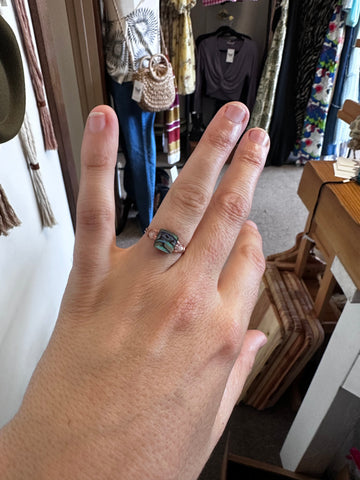Copper Wire Abalone Ocean Ring