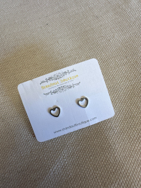 Standout Boutique Heart Sterling Silver Studs