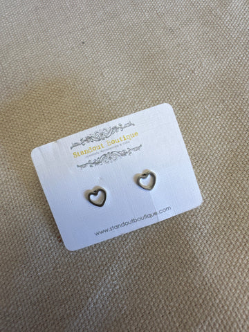 Standout Boutique Heart Sterling Silver Studs
