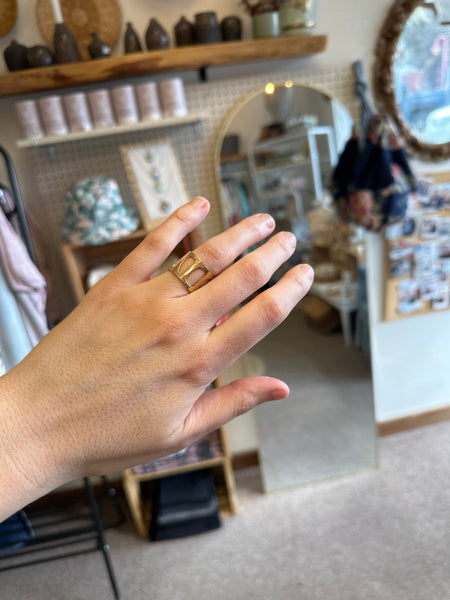 Standout Boutique 18k Gold Bond Thick Cut Out Ring