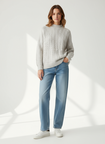 Topshop Petite Cable Knit Sweater