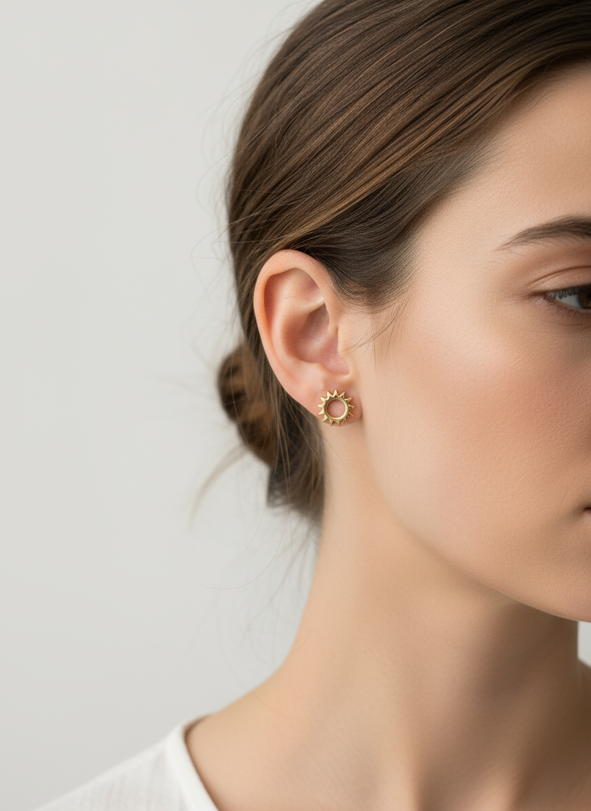 Gold Sunflower Stud earrings - Standout Boutique (Vancouver, BC)