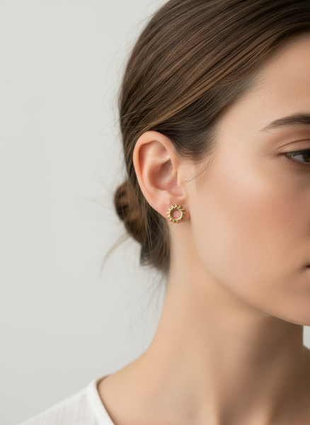 Gold Sunflower Stud earrings - Standout Boutique (Vancouver, BC)