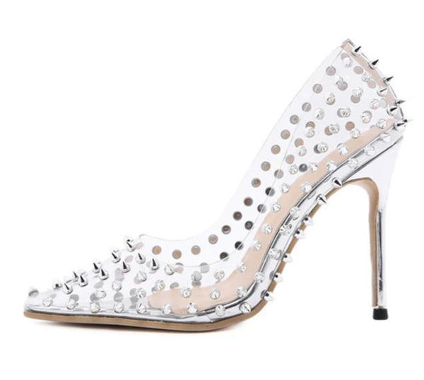 Transparent Spiked Stiletto