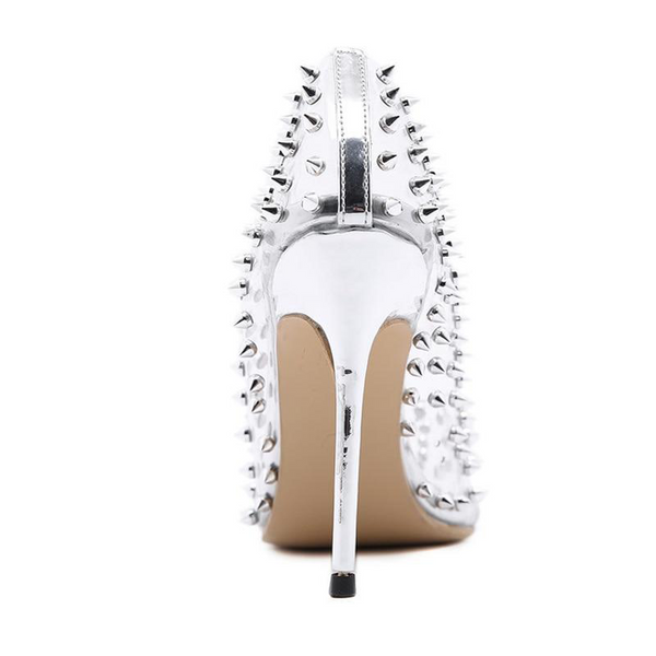 Transparent Spiked Stiletto