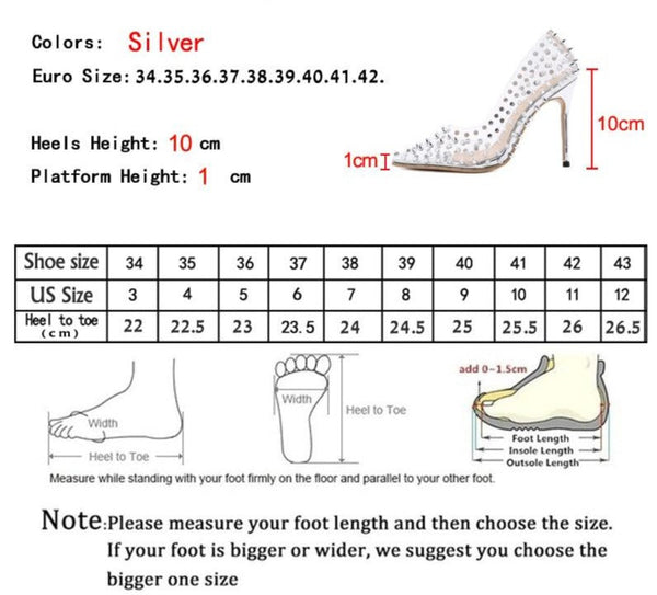 Transparent Spiked Stiletto