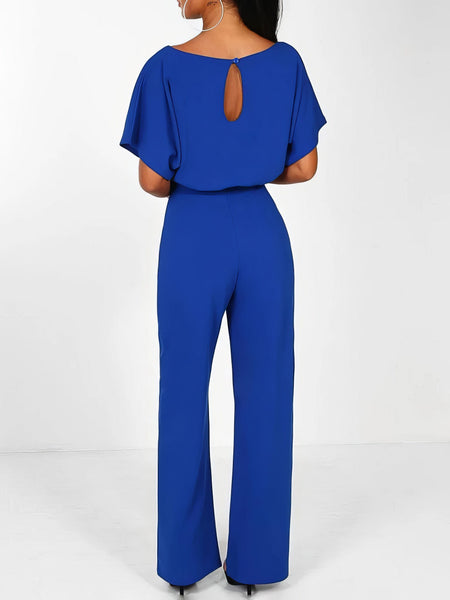 Elegant Lace-up Short-sleeved Women's Romper