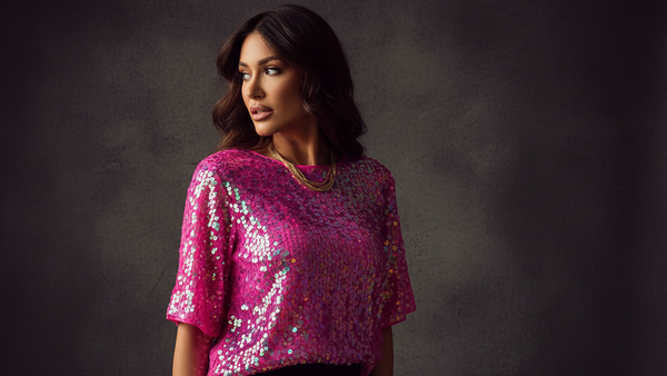 women's elegant sequin top made for easy styling and wardrobe coordination, with premium-like structure and finish. with practical styling and