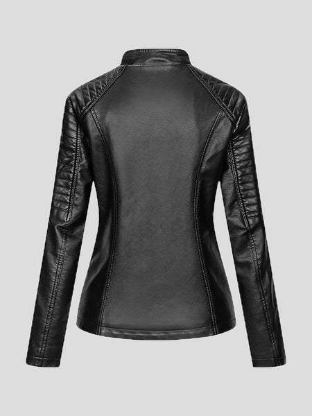 Women's Elevate Your Look: Stylish Zip-Up Leather Jacket