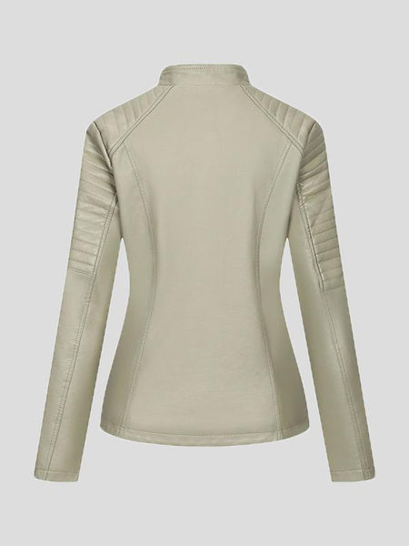 Women's Elevate Your Look: Stylish Zip-Up Leather Jacket