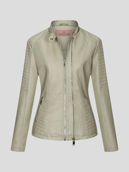Women's Elevate Your Look: Stylish Zip-Up Leather Jacket