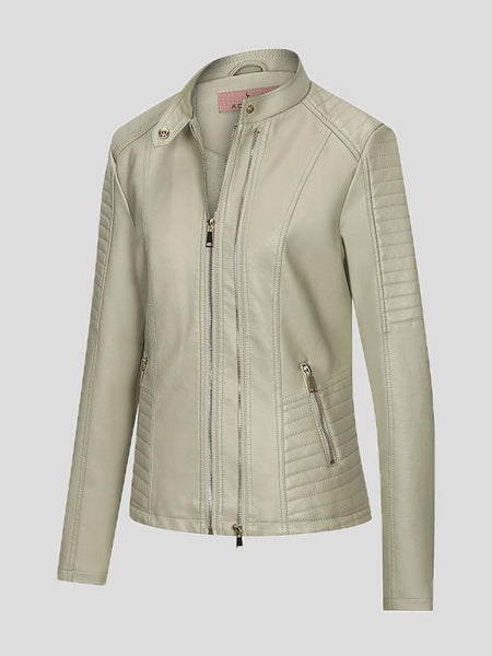 Women's Elevate Your Look: Stylish Zip-Up Leather Jacket