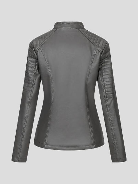 Women's Elevate Your Look: Stylish Zip-Up Leather Jacket