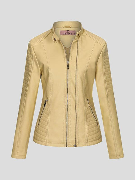 Women's Elevate Your Look: Stylish Zip-Up Leather Jacket