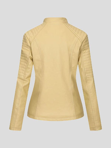 Women's Elevate Your Look: Stylish Zip-Up Leather Jacket