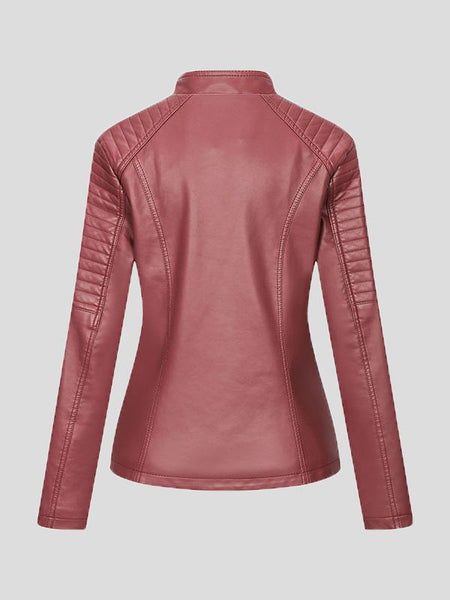Women's Elevate Your Look: Stylish Zip-Up Leather Jacket