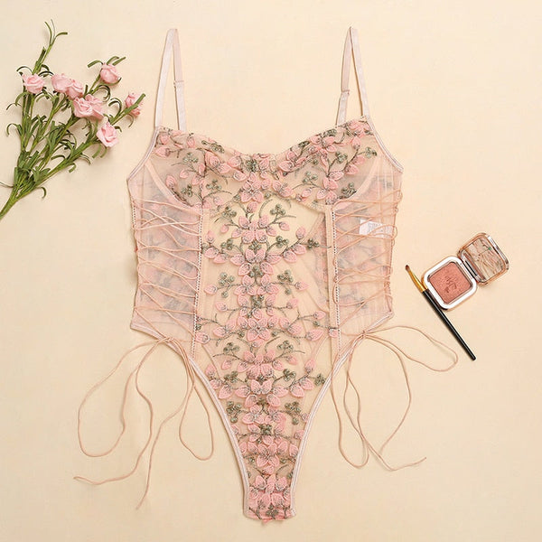 Floral Bodysuit Lingerie