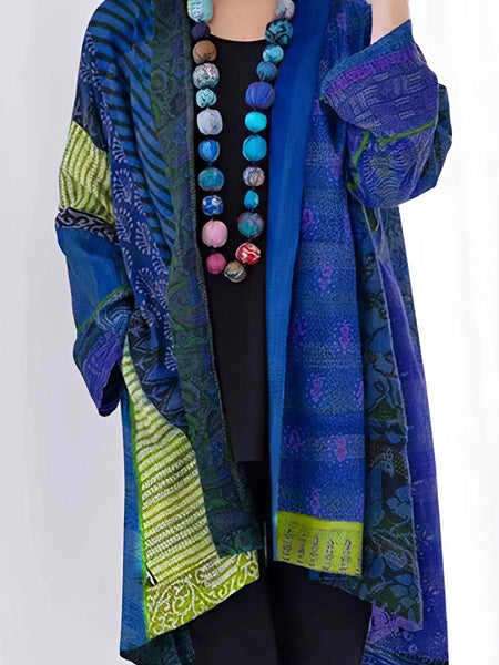 Women's Open Front Patchwork Kimono made for easy styling and wardrobe coordination, with premium-like structure and finish.