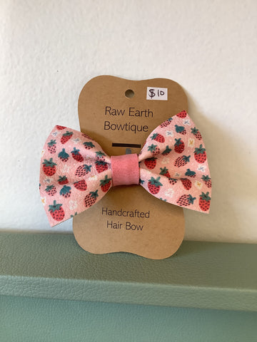 Raw Earth Bowtique Mini Strawberry Hair Bow
