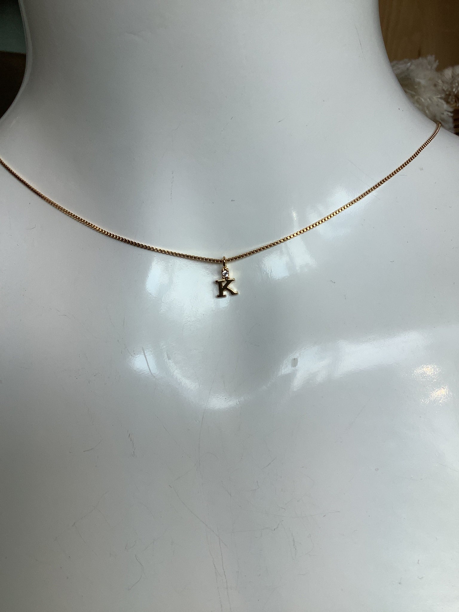 Standout Boutique Gold K letter Pendant Necklace