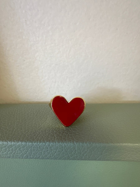 Standout Boutique Enamel Heart Gold Rings