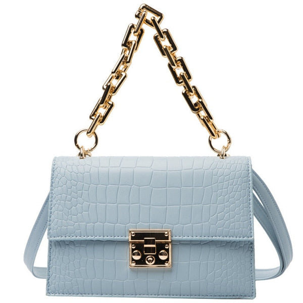 Chain Strap Leather Handbag