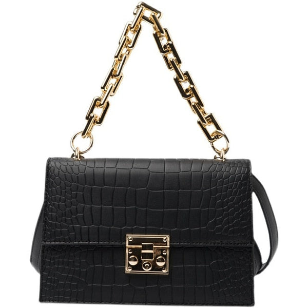 Chain Strap Leather Handbag