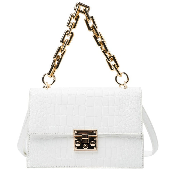 Chain Strap Leather Handbag