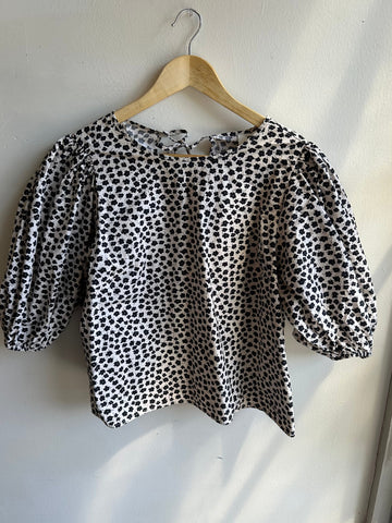 Daisy Dot Puff Sleeve Blouse | Medium