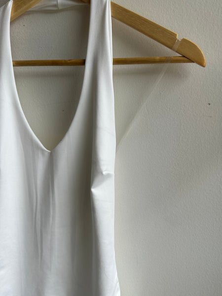 White Halter Bodysuit Basic | Size Small