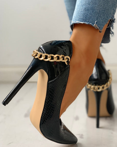 Chain & Print Stilettos
