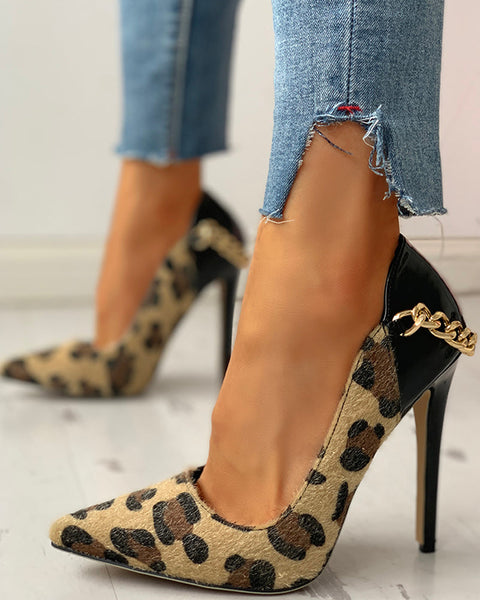 Chain & Print Stilettos
