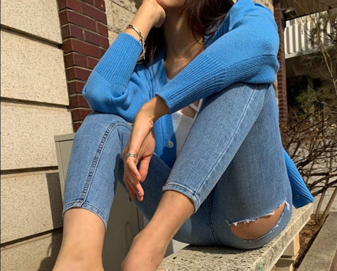 Back Rip Ankle Jeans