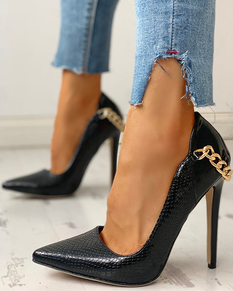 Chain & Print Stilettos