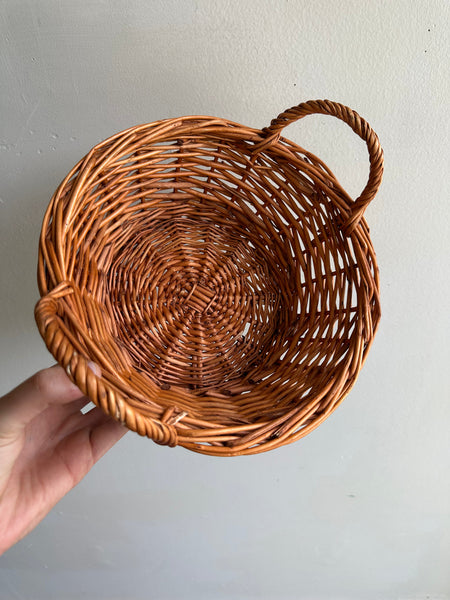 Vintage Handwoven Basket with Handles