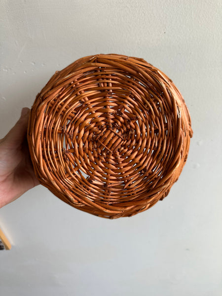 Vintage Handwoven Basket with Handles